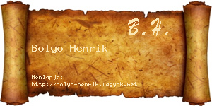 Bolyo Henrik névjegykártya